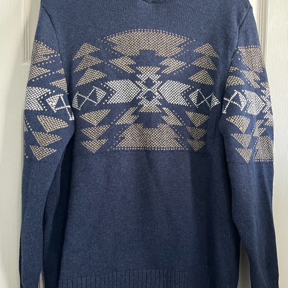 American Eagle Outfitters AE Men's Hooded Aztec Sweater Size Large